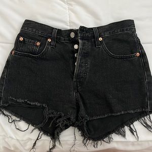 PERFECT black denim shorts